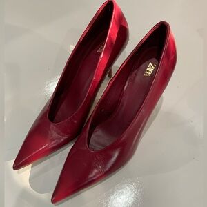 Zara Burgundy Pointed Heels
